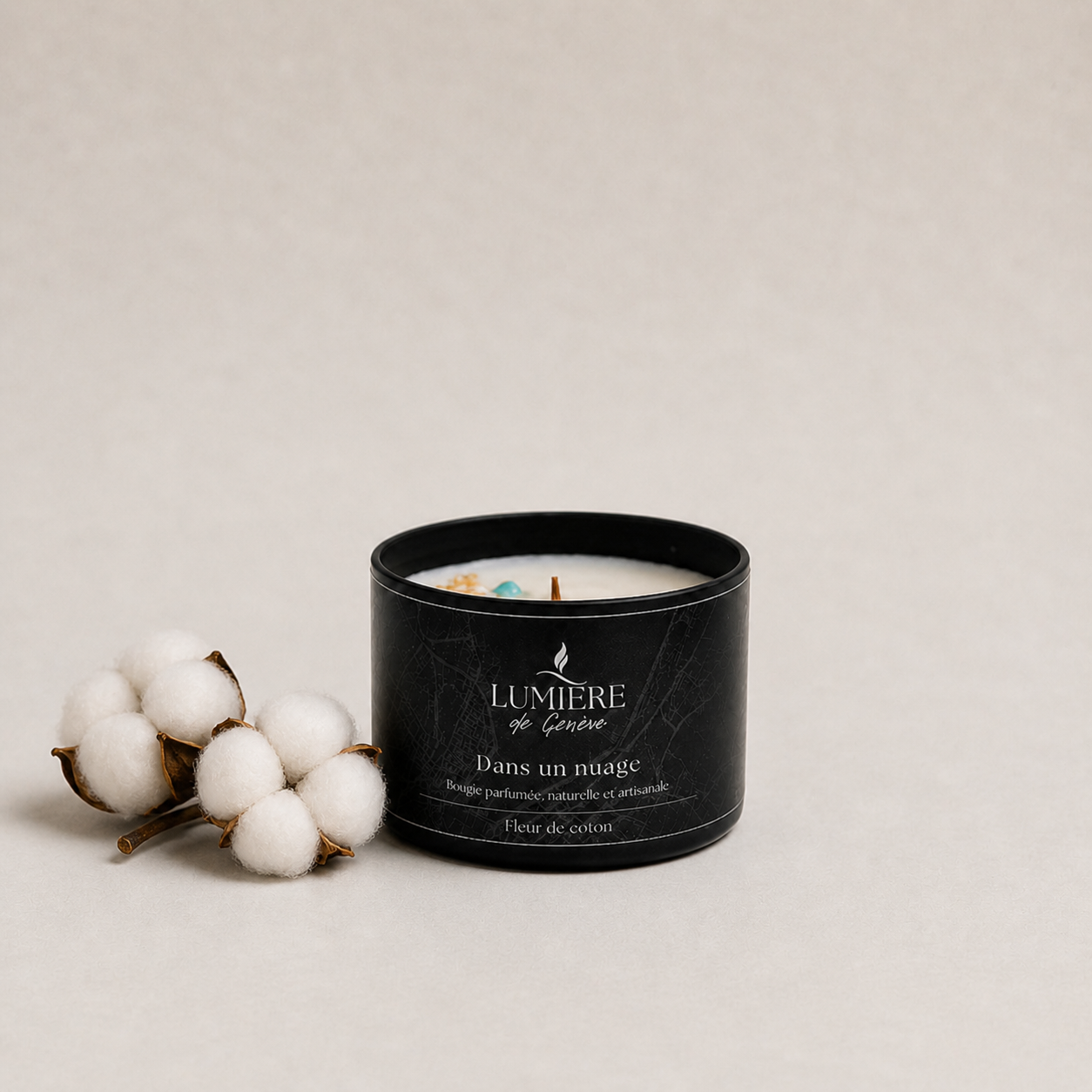 Bougie Dans un nuage / Fleur de coton